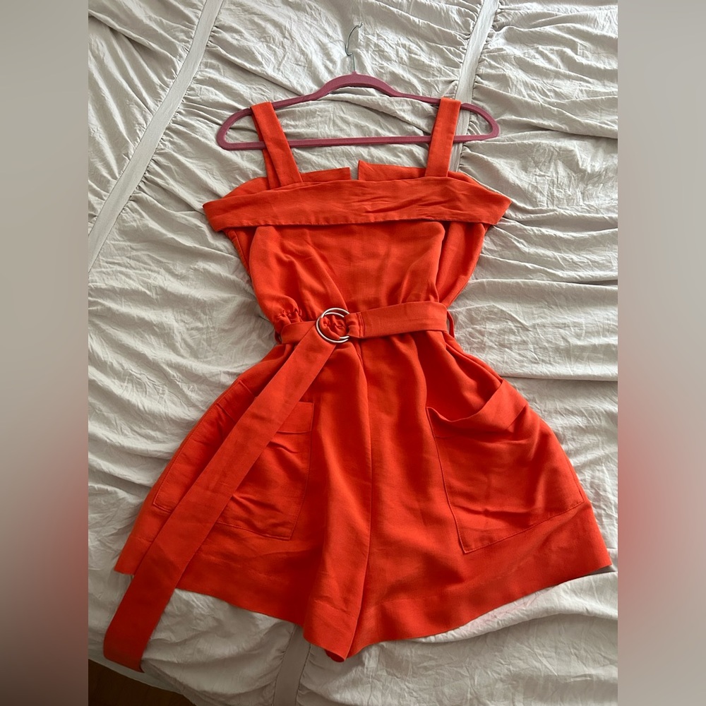 Orange H&M Romper with belt